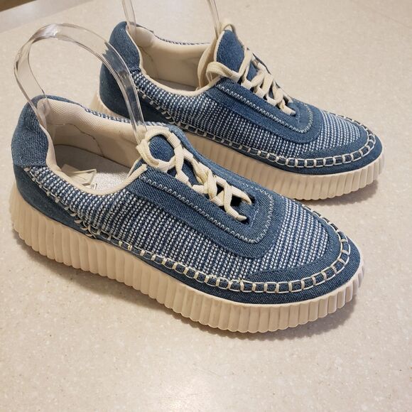 Dolce Vita Dolen Women's Platform Blue Denim Sneaker Size 9.5 - Picture 1 of 7